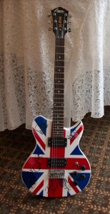 Signed Union Jack Guitar for a Gof Outing Giveaway